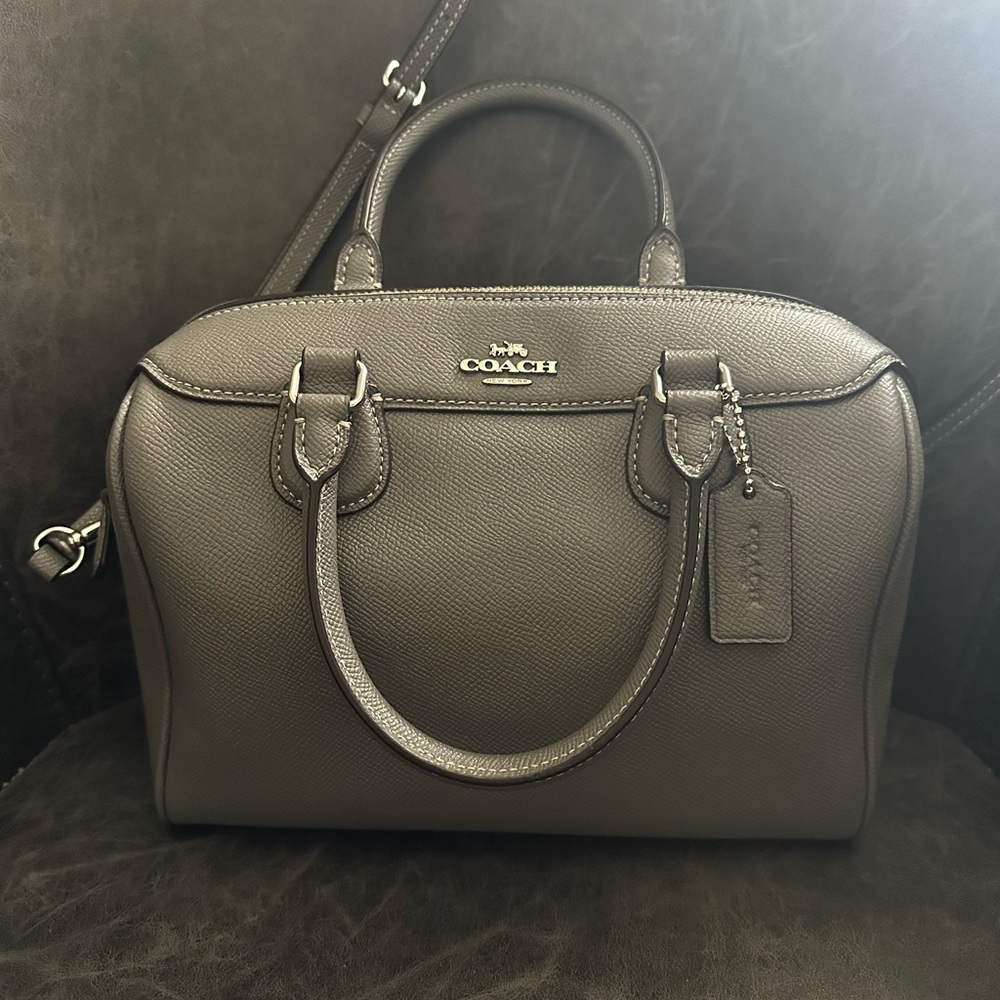 Coach Gray Rowan Leather Satchel